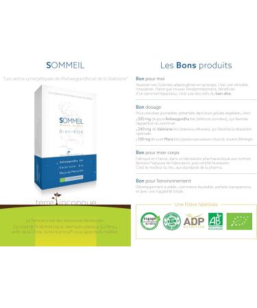 Organic Sleep - Terre Inconnue - 40 vegetable capsules of 580mg - Complex for well-being. 3 adaptogens with well-known efficacy for finding sleep - Buy Online on GoSupps.com
