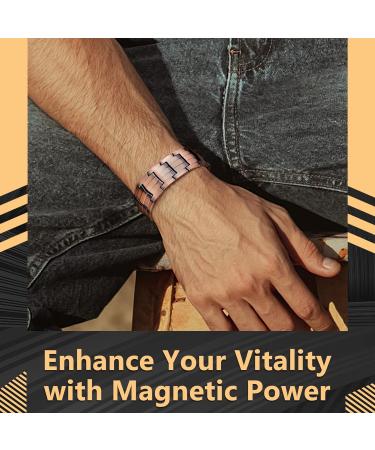 Jeracol 99.99% Solid Copper Magnetic Bracelet for Men | 3X Ultra Strength Magnets | Adjustable Size | Gift Box Included - Buy Online on GoSupps.com