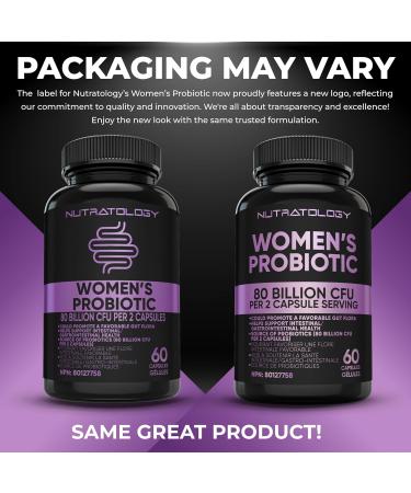 Nutratology Probiotics for Women - 40 Billion CFUs Per Capsule - 80 Billion CFUs Per Serving - Formulated With 4 Strains Of Probiotics To Support Gut Health Bloating Relief & Digestion - 60 Capsules 60 count (Pack of 1) - Buy Online on GoSupps.com