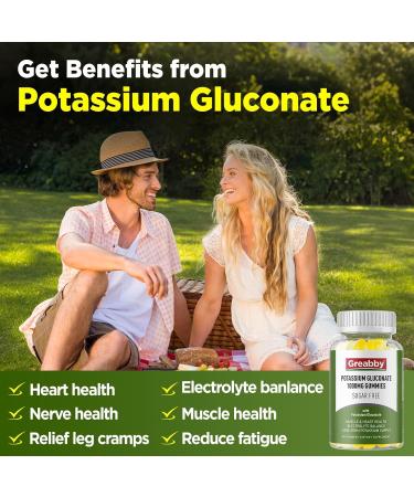 Potassium Gluconate 1000 mg Gummies Electrolyte Gummies Sugar Free for Women & Men Adults Support Muscle Cramps & Heart Health Chewable Potassium Supplement Vegan Source 60 Count - Buy Online on GoSupps.com