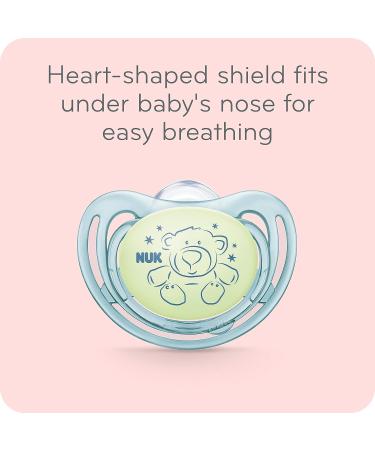 NUK Airflow Glow-in-The-Dark Pacifiers - Baby Boys 0-6 Months - 2 Pack, 0.09 Pounds - 2 Count - Buy Online on GoSupps.com