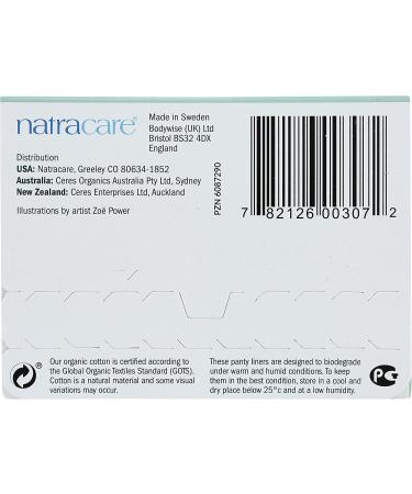 Natracare Organic Cotton Thong Panty Liners - 30 Pack | Eco-Certified Cellulose Pulp & Plant Starch | Natural & Biodegradable - Buy Online on GoSupps.com