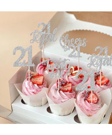 Rsstarxi 24 Pack 21st Birthday Cupcake Toppers Glitter Leg Al 21 Cupcake Toppers Twenty One Hello Cheers to 21 Cupcake Picks for Happy 21st Anniversary Birthday Party Cake Decorations Silver Silver 21st - Buy Online on GoSupps.com