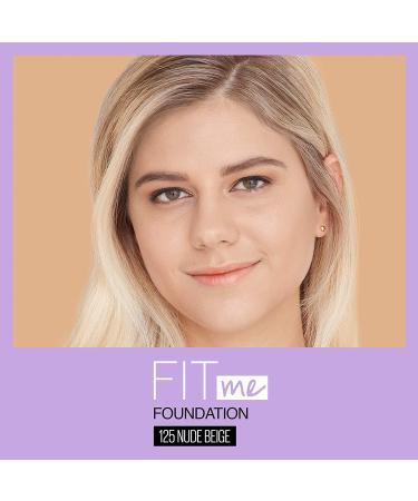 Maybelline Fit Me Dewy + Smooth Foundation 125 Nude Beige 1oz - Flawless Finish - Buy Online on GoSupps.com