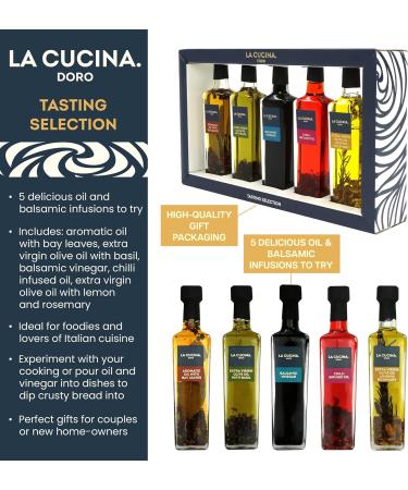 Kimm & Miller Luxury Infused Olive Oil Gift Set - 5 Cooking Oils and Balsamic Vinegar - Italian Cooking Gifts for Men & Women - Buy Online on GoSupps.com
