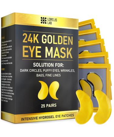 Under Eye Patches - 24K Gold Under Eye Mask for Puffy Eyes, Dark Circles, Eye Bags, Puffiness, Wrinkles, with Collagen - Anti Aging Skincare Eye Patch Treatment Masks - Hydrating Golden Under Eye Gel Pads