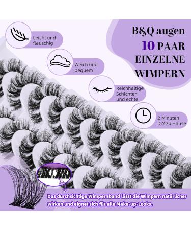 Buy P08 Cat Eye False Eyelashes - 10 Pairs Fluffy Cluster Lashes for Natural Extensions | International Shipping - Buy Online on GoSupps.com