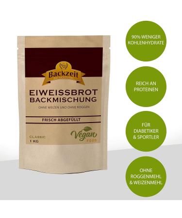 Brothers Protein Bread Baking Mix Classic 1 kg - Low Carb Wheat-Free Diabetic-Friendly | 90% Less Carbs | German Quality - Buy Online on GoSupps.com