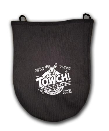 Towch Disc Golf Towel Pouch - 3 to 5 Disc Bag - Choice of 12 Colors Basic Black