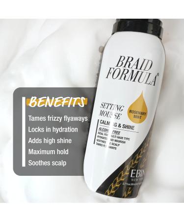 Buy EBIN NEW YORK Braid Formula Setting Mousse - Rosemary Mint + Biotin (2.7 oz) | Best International Shipping - Buy Online on GoSupps.com