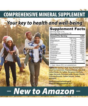 Trace Mineral Complex Full Spectrum Minerals Ionic Liquid Mineral Drops for Water Electrolytes Hydration Supplement - 2 fl oz Glass Bottle - Buy Online on GoSupps.com