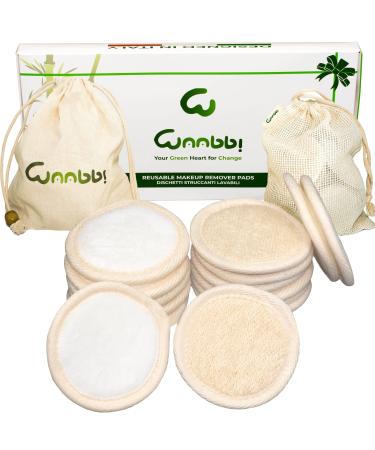 Sliming pads washable 16 pieces reusable cotton pads made of bamboo and cotton make -up remover with laundry bag and travel bag