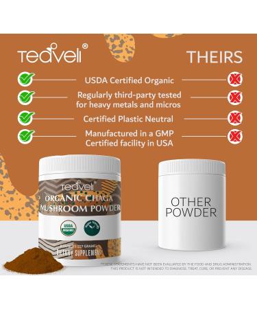 Teaveli Organic Chaga Mushroom Powder - 8oz (226g) for Tea & Coffee | Vegan-Friendly Detox & Immune Support | Clean Energy Boost | Pack of 1 - Buy Online on GoSupps.com