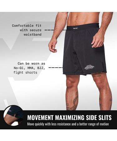 Elite Sports Men's MMA Fight Shorts Black Jack - UFC BJJ No Gi Grappling Jiu Jitsu Shorts (Medium) - Buy Online on GoSupps.com