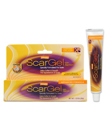 Natureplex Advanced Scar Gel with Allantoin 1.25 Oz (35 g) and Bonus Lip Balm - Formulated to Reduce the Appearance of Injury, Burns, Surgery, and Acne Scars - Contains Collagen 1.23 Ounce (Pack of 1)