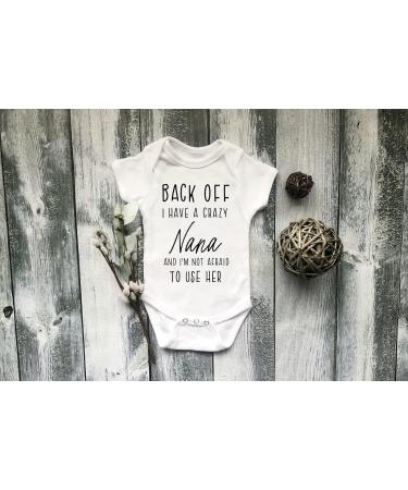 Miammo Crazy Nana Baby Grow Vest 3-6 Months Grey - Funny Family Statement - Buy Online on GoSupps.com