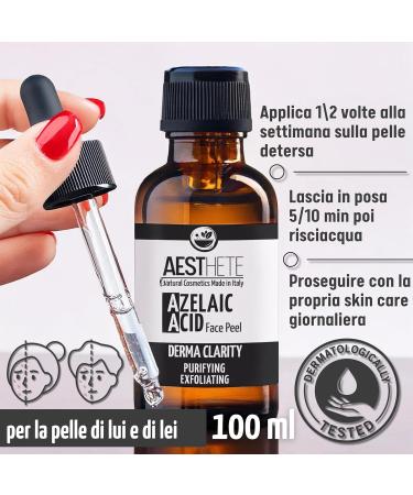  Aesthete Aeshete Azelaic Acid 10% Facial Peeling | 100 ml Rinsing Exfoliator with Fruit Acid Blend | For Oily Skin Combined Sensitive Skin | Anti Dilated Pores Pimples Dyschromia - Buy Online on GoSupps.com