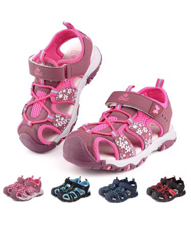 Buwege children closed sandals boy girls outdoor sport sandals hike waterproof shoes adventure summer beach pool sneakers 28-38 eu 30 eu pink red
