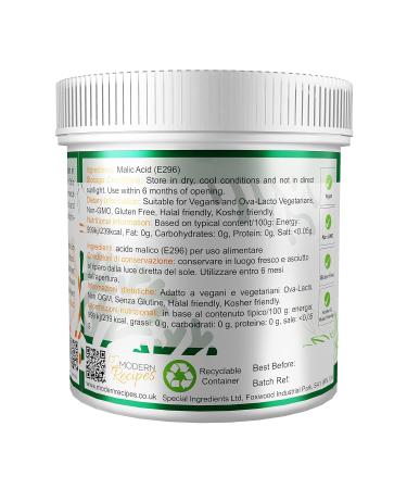 Special Ingredients Malic Acid Powder 1kg - Premium Quality Natural Origin, Vegan, Non-GMO - Recyclable Container - Buy Online on GoSupps.com