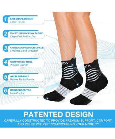 NEENCA Medical Compression Socks - 20-30 mmHg for Men & Women | Pain Relief Plantar Fasciitis Swelling | 2 Pairs Ankle Support for Travel Running Pregnancy - Buy Online on GoSupps.com