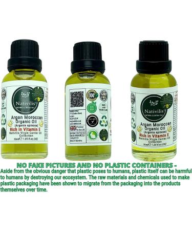 Nativilis Organic Argan Oil Moroccan (Argania spinosa) Hair Face & Skin - Natural Cold Pressed Carrier Oil - Pure & Natural Anti-Ageing Antioxidant Vegan No GMO - Rich in Vitamin E Copaiba - Buy Online on GoSupps.com