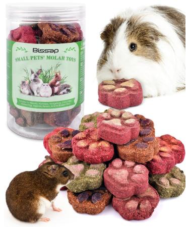 Bissap 20PCS Bunny Chew Toys , Mixed Natural Timothy Hay Rose Carrot Fruit Chinchillas Chewing Toys and Treats for Rabbits Bunnies Guinea Pigs Hamsters Gerbils and Other Small Animals Molar Snacks