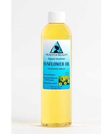 Sunflower Oil Unrefined Organic Carrier Cold Pressed Pure 8 oz 237 ml - Buy Online on GoSupps.com