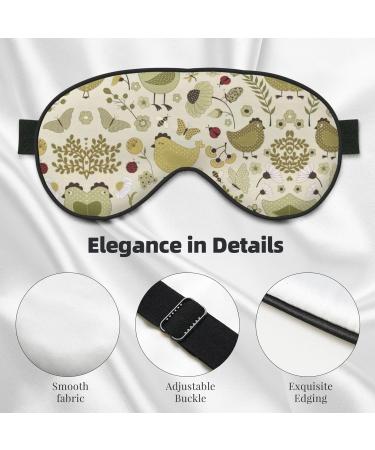 Yellow Leaves Chicken Print Eye Mask | Soft Sleep Eye Cover for Men & Women - Travel & Nap Comfort - Buy Online on GoSupps.com