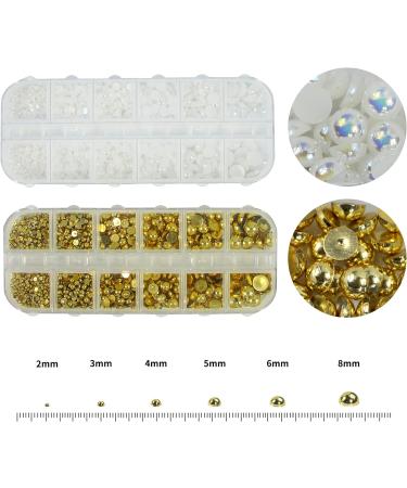 5060 PCS Gold Flatback Pearls and Rhinestones Kit for Nails and Crafts - Rhinestones and Pearls Embellishments for Makeup, Shoes, Clothes, and Accessories - Buy Online on GoSupps.com