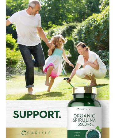 Carlyle Organic Spirulina Tablets 3500mg - 500 Count | Non-GMO & Gluten Free - Buy Online on GoSupps.com