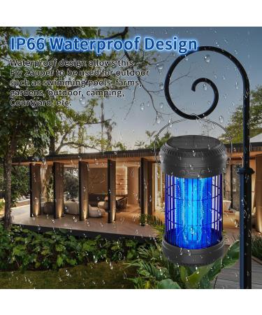 Solar Bug Zapper Lantern Qumox 2-in-1 Portable & Rechargeable Mosquito Zapper with 4000mAh Battery & LED Night Light 4000V Electric Fly Zapper for Outdoor Patio Backyard Garden - Buy Online on GoSupps.com
