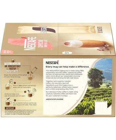 NESCAF Gold Cappuccino Unsweetened Taste Instant Coffee Sachets - 50 x 14.2g - Buy Online on GoSupps.com