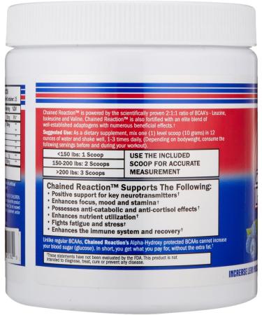 Chain'd Reaction - The Ultimate BCAA Amino Acid Recovery Aid for Muscle Growth Blue Raspberry 300 Gram - Buy Online on GoSupps.com