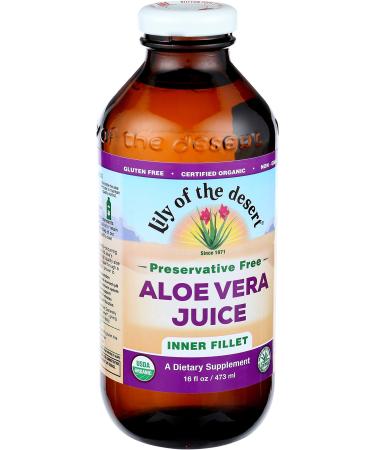 Lily of the Desert Organic Aloe Vera Juice Inner Fillet 16 fl oz (473 ml)