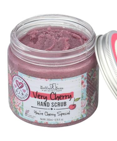 Bella & Bear Very Cherry Hand Scrub, No Harmful Chemicals, Cruelty-Free, Vegan-Friendly Exfoliating, 6.7oz
