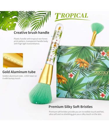 Docolor 14Pcs Tropical Makeup Brush Set - Premium Synthetic Kabuki Brushes for Foundation, Contouring, and Eyeshadow - Perfect Gift Idea - Buy Online on GoSupps.com