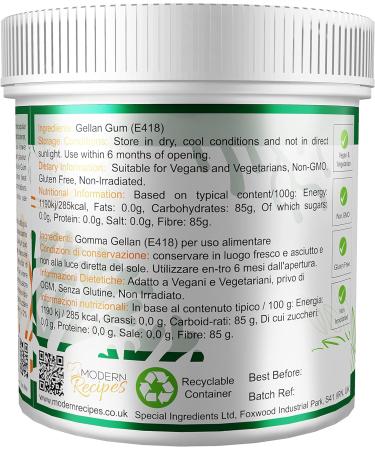 Special Ingredients Gellan Gum Low Acyl 500g Premium Quality Powder Non-GMO Gluten Free Recyclable Container Gellan Gum Low Acyl 500 g (Pack of 1) - Buy Online on GoSupps.com