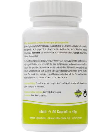 EXVital Lactobacillus Complex - 10 Billion CFU Probiotic - 90 Premium Quality Capsules - Lactobacillus Acidophilus - International Shipping Available - Buy Online on GoSupps.com