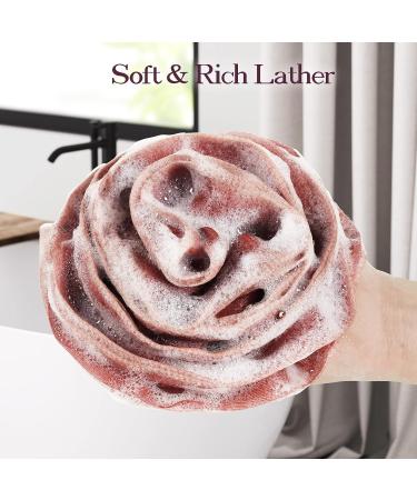 AmazerBath Shower Loofah Sponge Set - Ideal Mothers Day Gifts for Women and Girls - Flower Bath Sponge 75g/PCS - Set of 2 (Indigo and Red) - Buy Online on GoSupps.com
