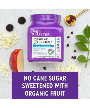 New Chapter Kids Organic Elderberry Gummies - Vegan, Whole-Food, 30 Count, Ages 2+ - Buy Online on GoSupps.com