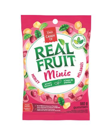 REALFRUIT Minis Medley Gummy Candy (Pack of 9) - Mixed Fruit Plant Based Gummies Made with Real Fruit Puree 9x180g