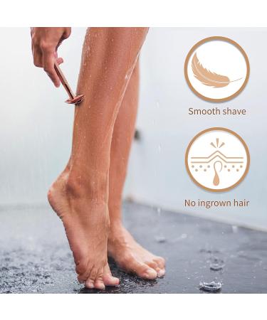 Bambaw Rose Gold Metal Razor for Women with Stand - Eco-Friendly, Reusable, Zero Plastic | Sustainable Beauty Solution - Buy Online on GoSupps.com