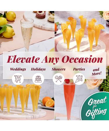 100 Pack Gold Glitter Plastic Champagne Flutes - Disposable Glasses for Parties, Events, Weddings - Mimosa Bar Supplies - Buy Online on GoSupps.com