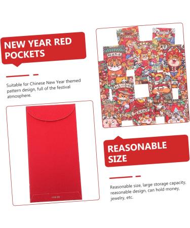 TEHAUX 18pcs Money Bag Lucky Lucky Year Hong Bao Wedding Envelope Gift 2022 Chinese Money Envelope China Thicken Chinese Style Asia red Envelope Bag Bronzing Chinese Zodiac Small - Buy Online on GoSupps.com