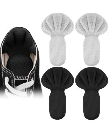 Sibba Sponge Heel Cushion Heel Grips Shoes Pads Self-Adhesive Heel Cushion Inserts for Shoe Too Big Soft Mesh Heel Grips Pads Thick Back Insoles Anti Blister Shoe Liners Heel Protectors(Black&Grey)