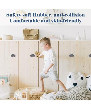 Videelly 8-Piece Soft Rubber Cartoon Cloud Cabinet & Drawer Handles | Silicone Door Knobs for Children's Rooms | Gray Furniture Accents - Buy Online on GoSupps.com