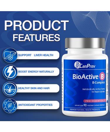CanPrev BioActive B Vitamin 90 V-Caps 30-Day Supply - B Vitamin Blend with B1 B2 B3 B5 B6 B12 Folate Biotin Choline & Inositol - Perfect for Men & Women - Support Energy & Metabolic Functions 90 count (Pack of 1) - Buy Online on GoSupps.com