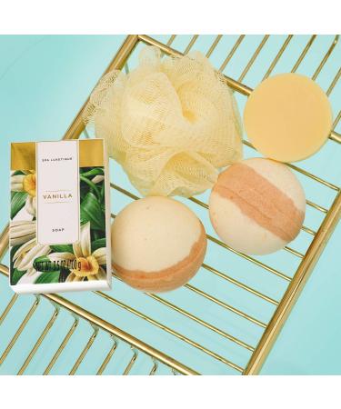 Spa Luxetique Vanilla Scent Gift Basket for Women - 15 Pcs Self Care Set with Bubble Bath, Massage Oil, Bath Salt, Bath Bombs & Tote Bag - Perfect Birthday Gift - Buy Online on GoSupps.com