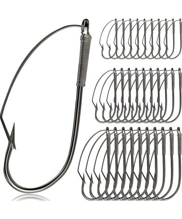 50 Pieces Weedless Fishing Hooks Wacky Worm Hooks Wide Rig Fishing Hooks Carbon Steel Fishing Wacky Worm Hooks for Soft Worm Baits 2/0 - Buy Online on GoSupps.com