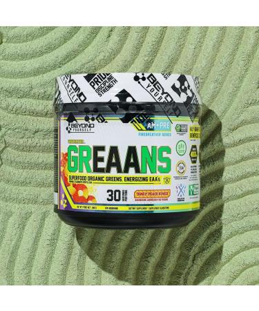 Beyond Yourself - GrEAAns Superfood Greens and EAA Blend | 4000mg Organic Superfood 2625mg Vegan EAAs | Sugar-Free Zero Calories No Synthetic Additives | Optimizes Health Performance and Recovery | Tangy Peach Ringz - Buy Online on GoSupps.com